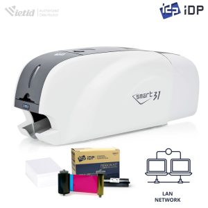 Máy in thẻ nhựa IDP SMART 31D LAN in 02 mặt, giao tiếp máy tính USB và Ethernet